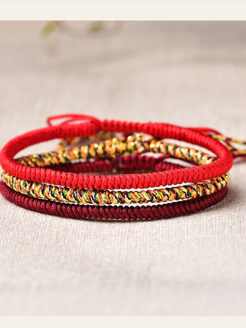 Tibetan Knot Bracelets for Good Luck, set of three NWOT never used!